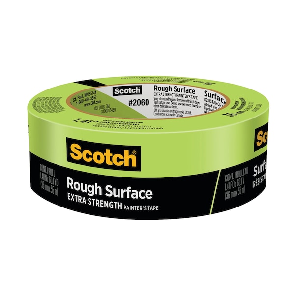 Scotch Rough Surface Extra Strength Painter's Tape, 3" Core, 1.41" x 60.1 yds, Green 206036AP - main